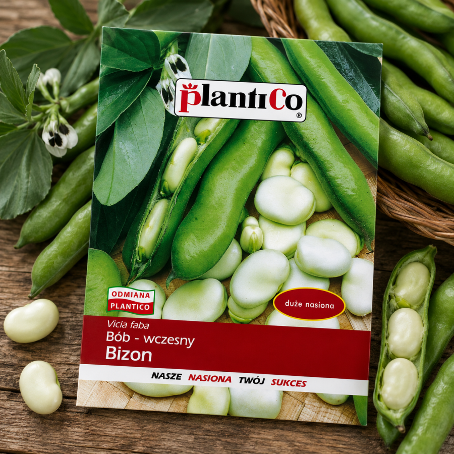 Bób Bizon 50 g – odmiana o dużych kremowych nasionach