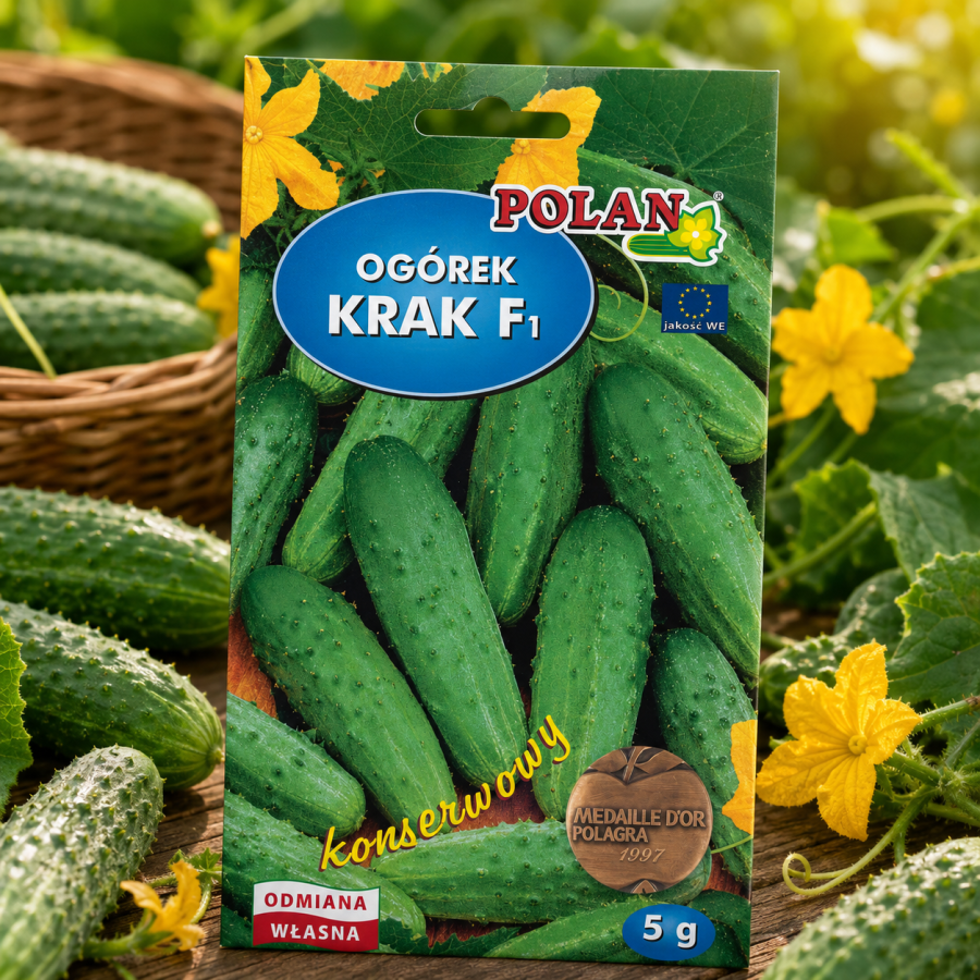 Ogórek Krak F1 5 g – średnio wczesna odmiana ogórka gruntowego