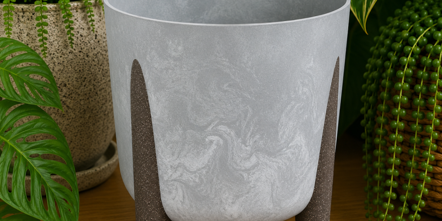 Doniczka FRIDA E- recycled 260/ szary beton
