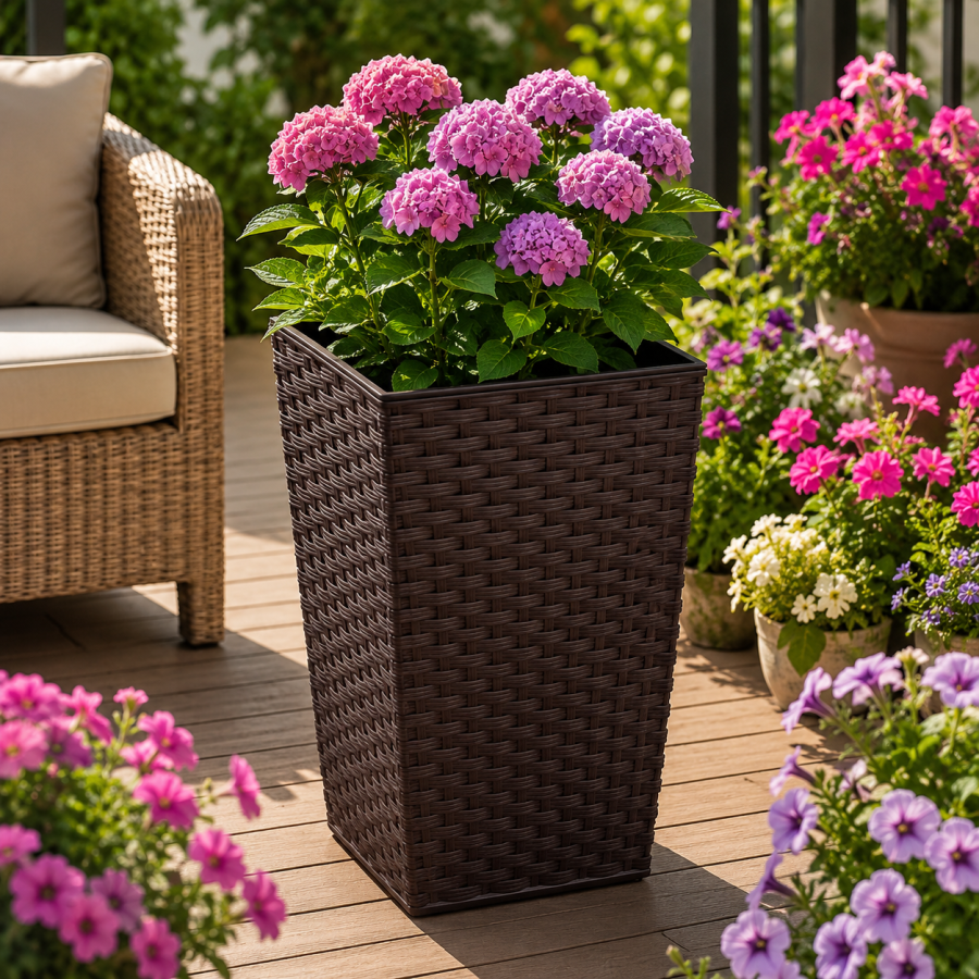 Doniczka FINEZJA RATTAN 250×250 mokka+WKŁ