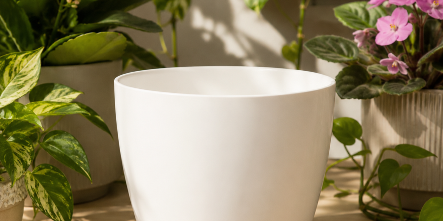 Doniczka MAGNOLIA fi 120/L-1 biała perła