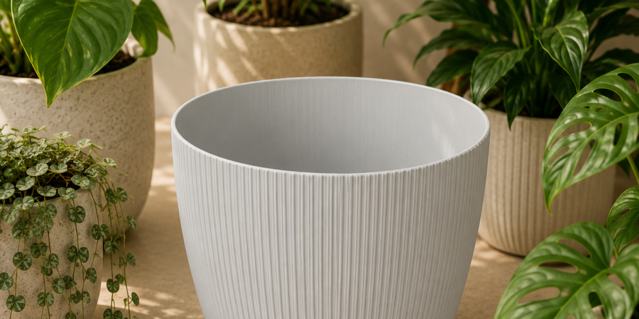 Doniczka JUMPER fi 190/L jasny szary