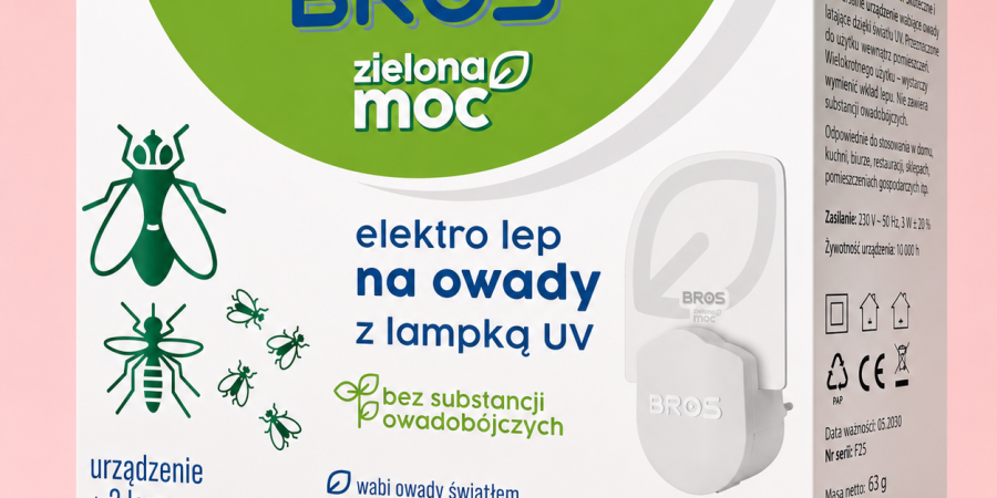 BROS Zielona Moc Elektro Lep na owady z lampką 2szt