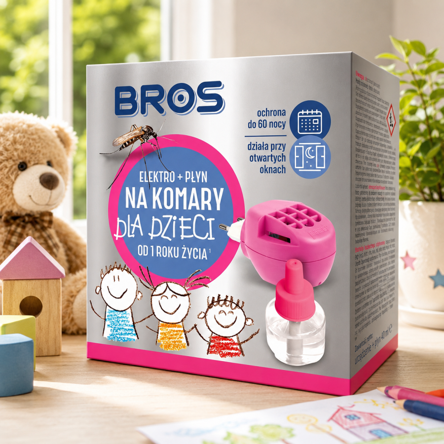 Bros elektro+płyn na komary dla dzieci 60 nocy