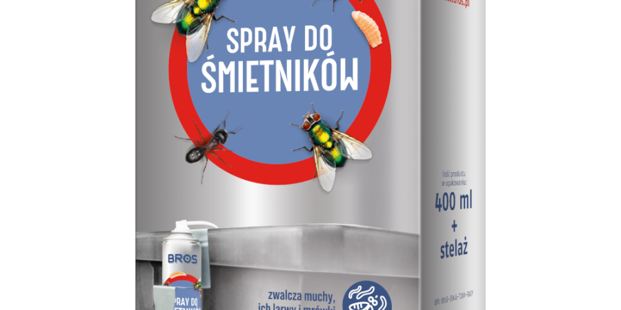 BROS Spray do śmietników 400ml zapas z uchywtem