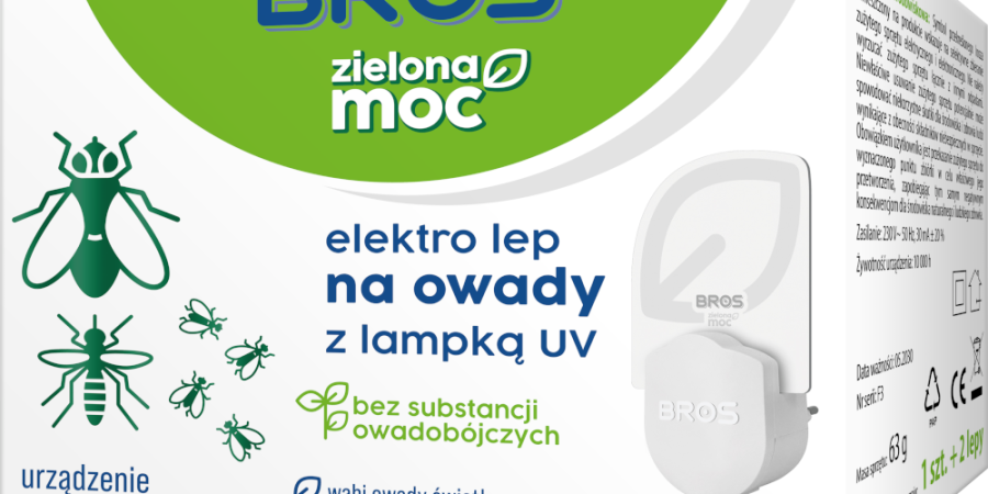 BROS Zielona Moc Elektro Lep na owady z lampką 2szt