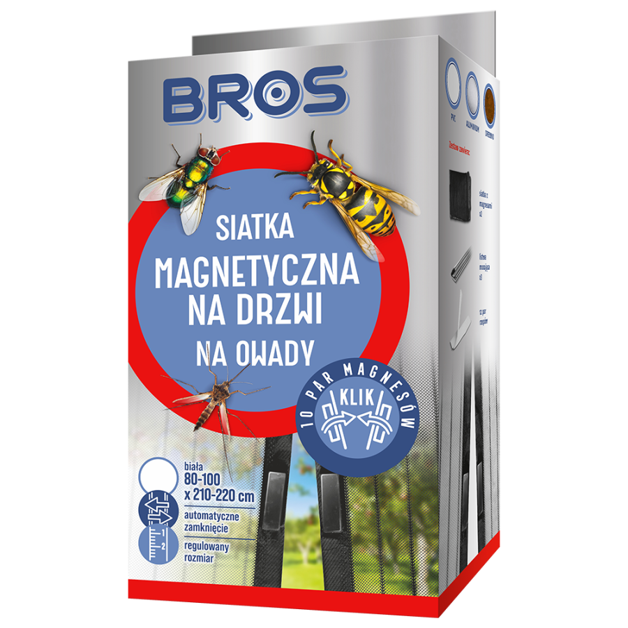 BROS Siatka na drzwi magnetyczna czarna 100×220