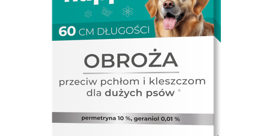 HAPPS Obroża przeciw pchłom i kleszczom dla dużych psów