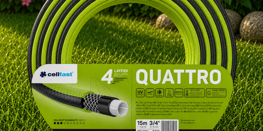 Wąż ogrodowy 4 warstwowy Quattro 3/4" 15m Cellfast 10-074