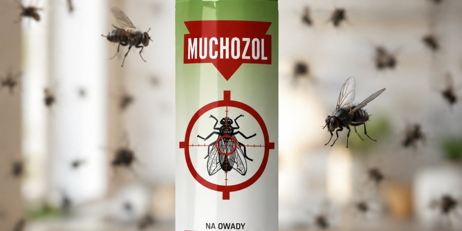 Muchozol na muchy, owady latające i biegające 300ml