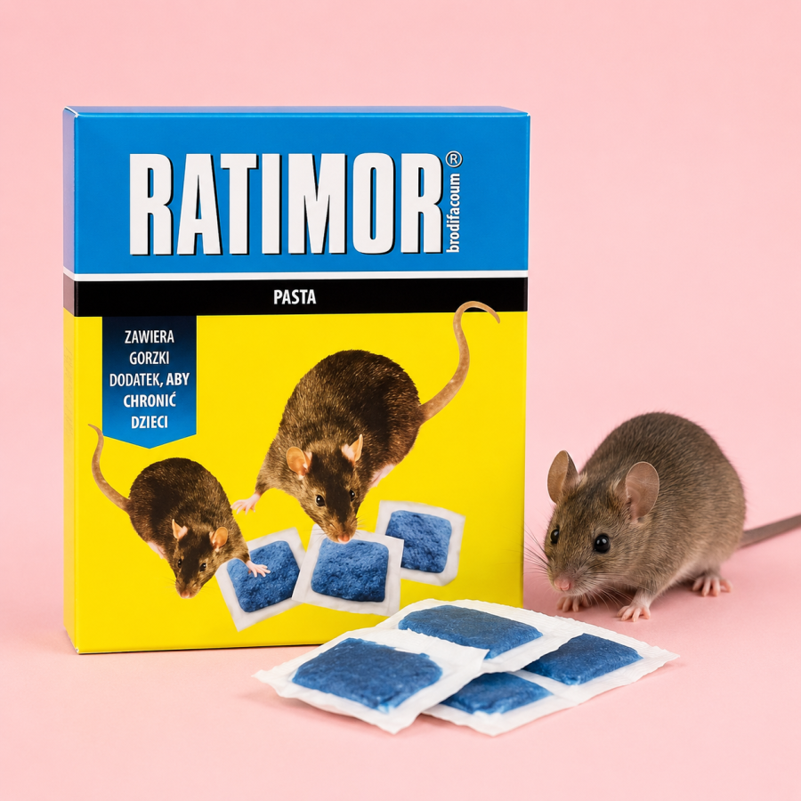 Ratimor® Pasta na myszy i szczury – niebieska pasta z brodifakum do skutecznej deratyzacji 150g