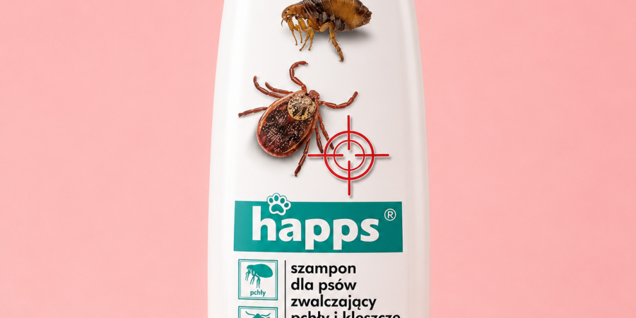 HAPPS Szampon owadobójczy, przeciw pchłom i kleszczom 250ml