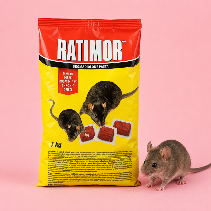 Ratimor® Pasta czerwona na myszy i szczury – skuteczna pasta z bromadiolonem w saszetkach1kg