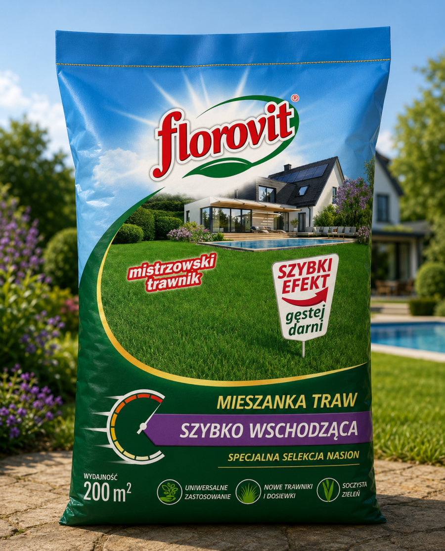Florovit® Mieszanka Traw Szybko Wschodząca – gęsty i wytrzymały trawnik już po krótkim czasie 5kg