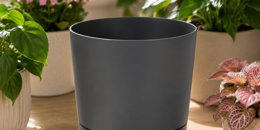 Doniczka AURA e-rec fi110 antracyt+podst