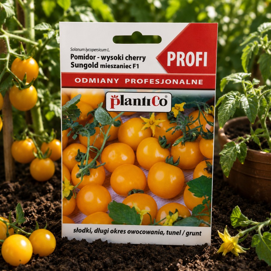 Pomidor Sungold F1 Profi – 8 nasion – wyjątkowo słodki pomidor koktajlowy
