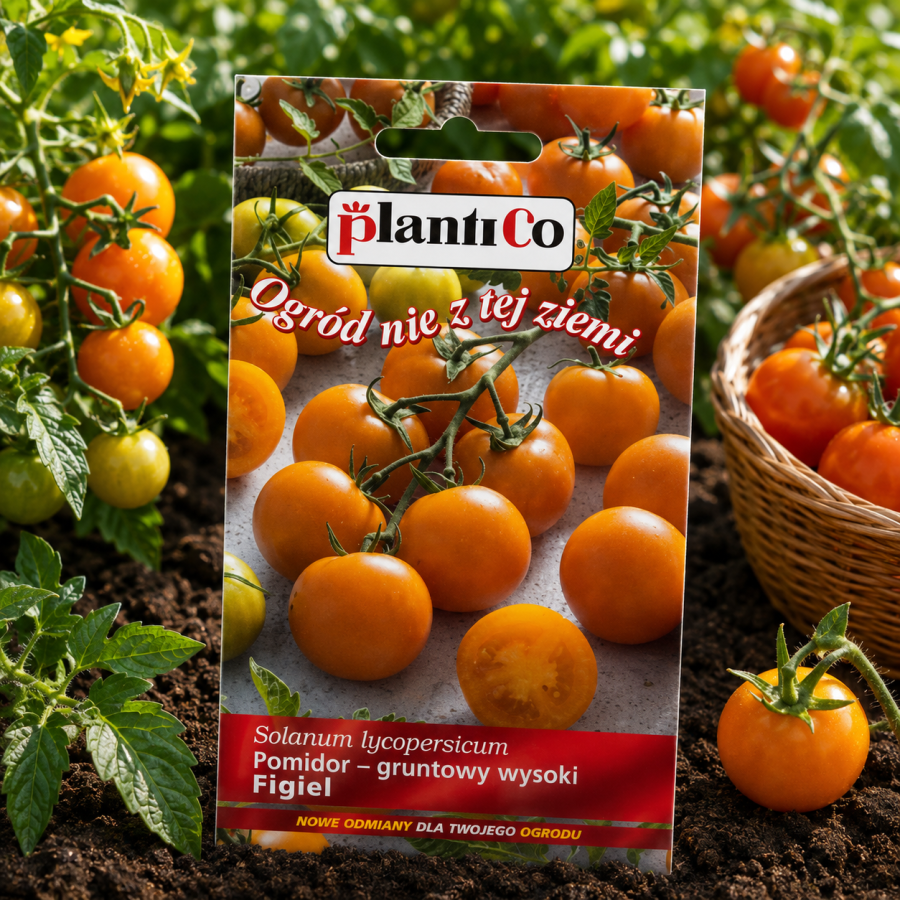 Pomidor gruntowy Figiel 0,2 g – pomarańczowy pomidor cherry