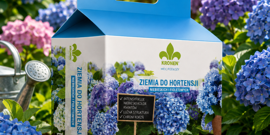 KRONEN® Ziemia do hortensji niebieskich i fioletowych 20 L – podłoże wspierające intensywny kolor kwiatów