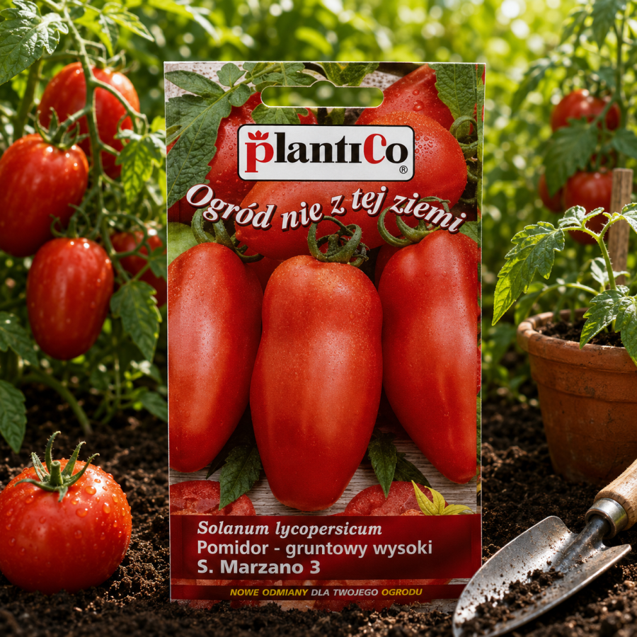 Pomidor San Marzano 3 0,2 g – mięsiste owoce typu długa gruszka