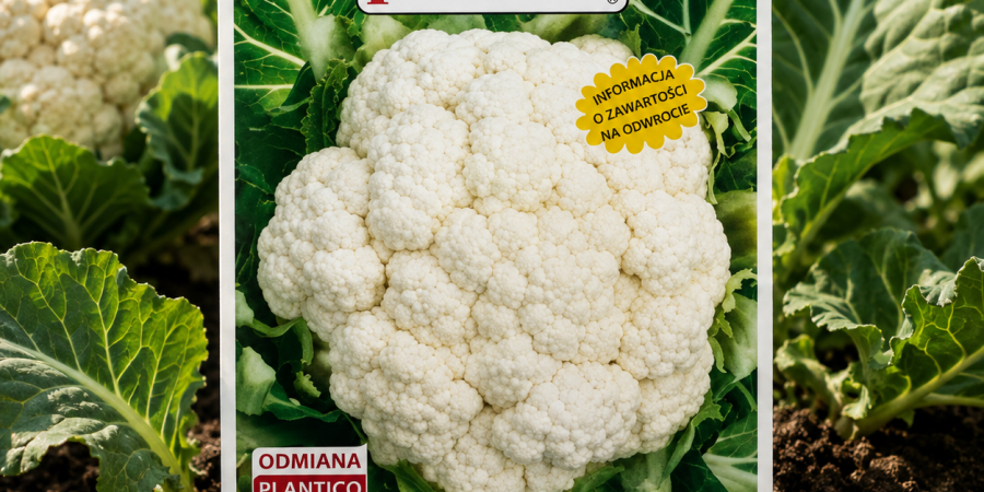 Kalafior Pionier 1 g – średnio wczesny, duże białe główki