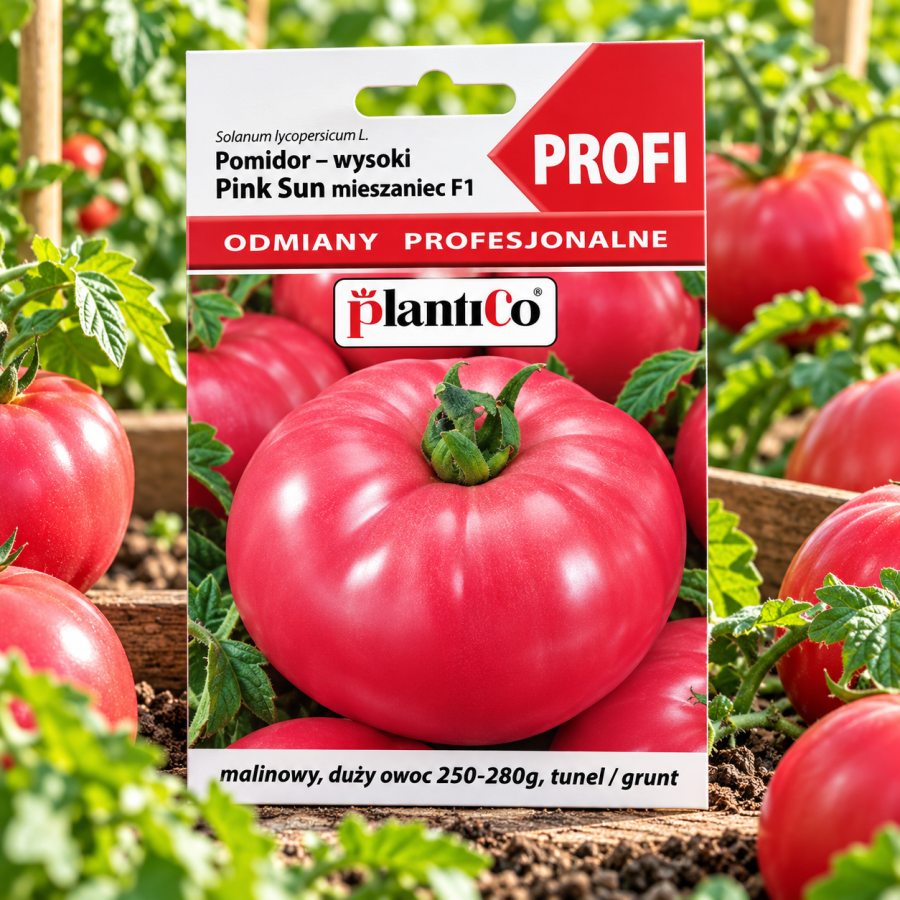 Pomidor Pink Sun F1 op. 0,01g 8 nasion – nasiona wielkoowocowego pomidora malinowego 250–280 g