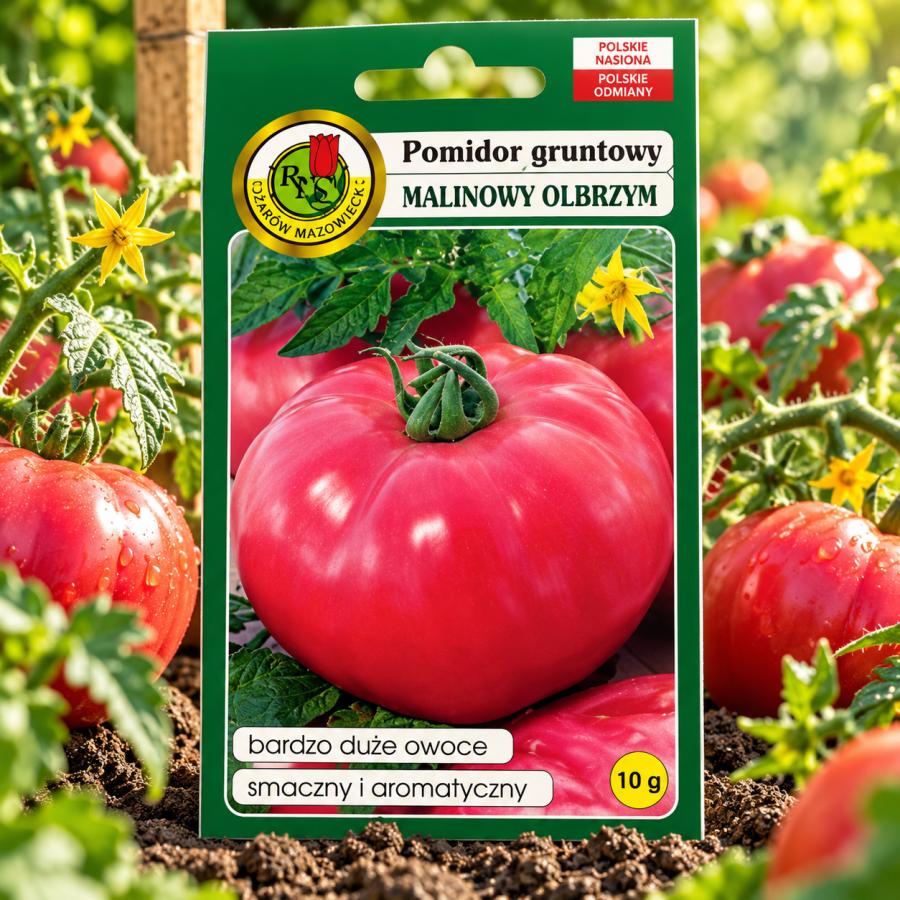Pomidor Malinowy Olbrzym 10 g – nasiona dużego, słodkiego i aromatycznego pomidora malinowego