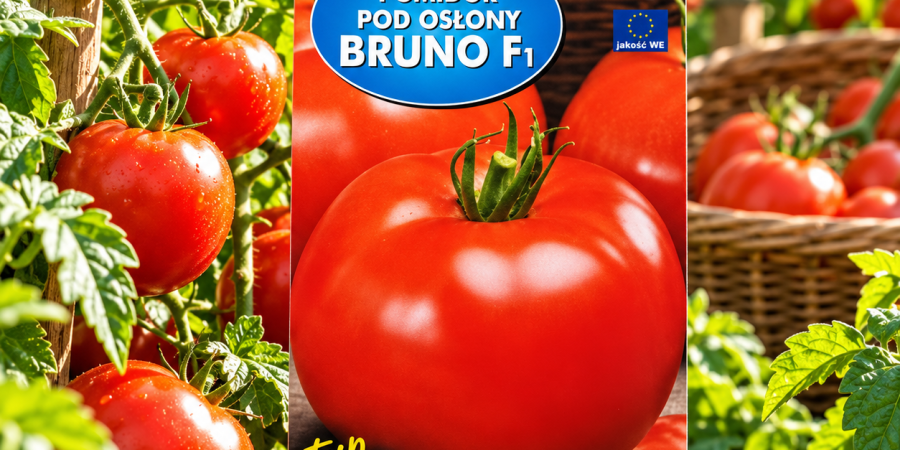 Pomidor Bruno F1 0,1g-wczesna odmiana szklarniowa o dużych, czerwonych owocach
