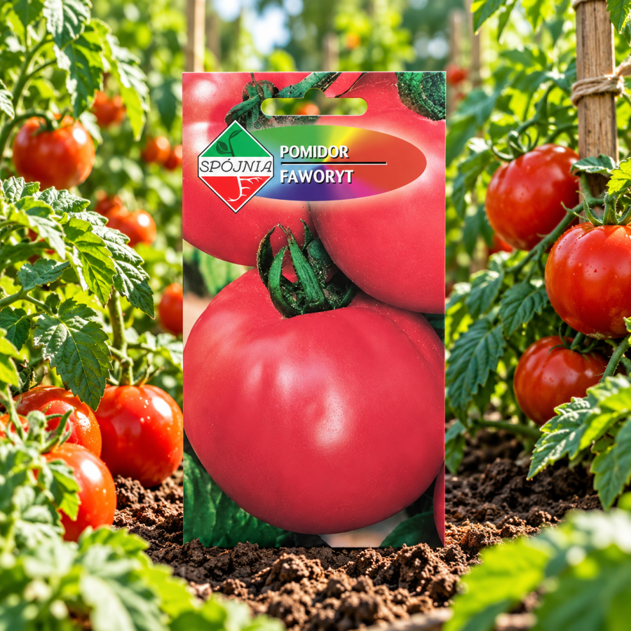 Pomidor Faworyt 0,5g-nasiona pomidora malinowego o bardzo dużych owocach do 500 g