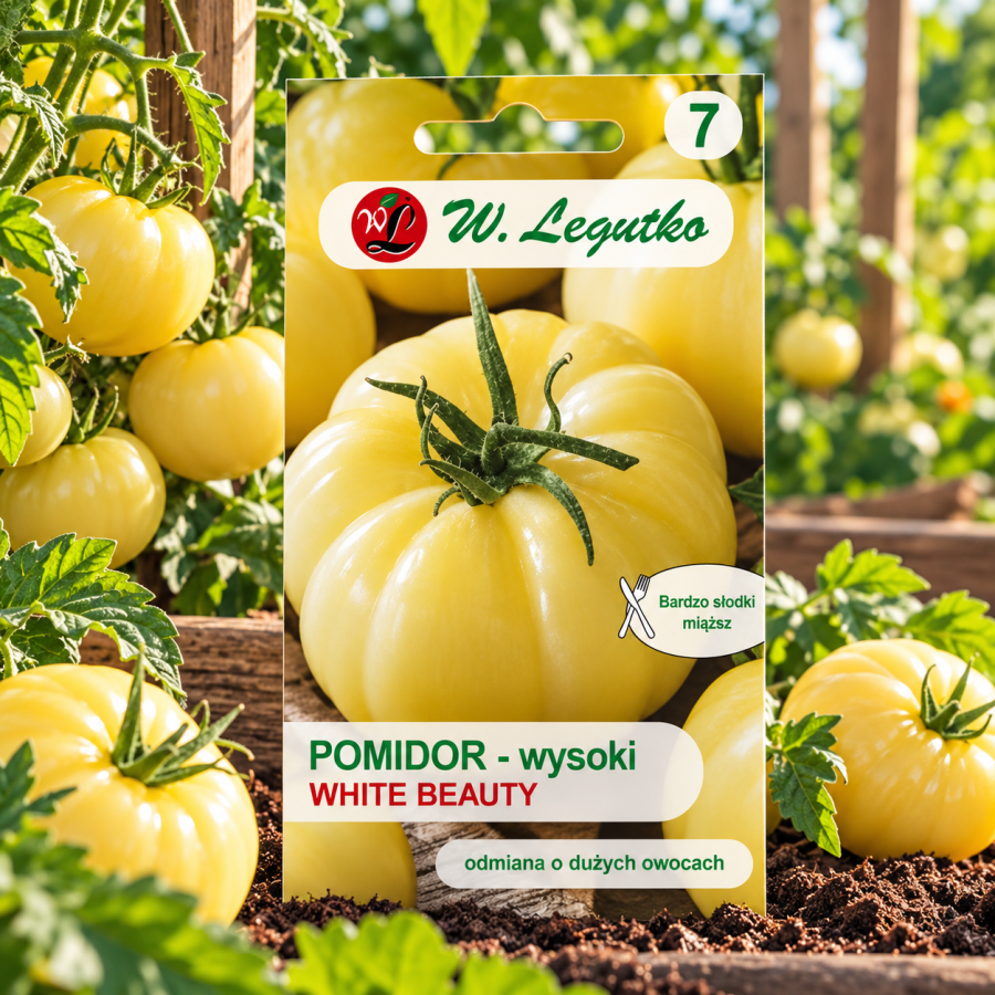 Pomidor Grunt Whait Beauty 0,2g – wyjątkowy pomidor o kremowych owocach