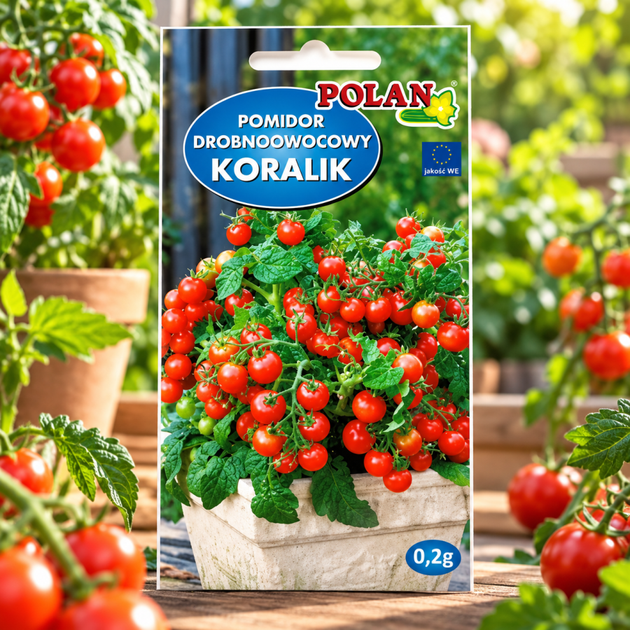 Pomidor Koralik 0,2 g – nasiona drobnoowocowego pomidora koktajlowego do ogrodu i na balkon