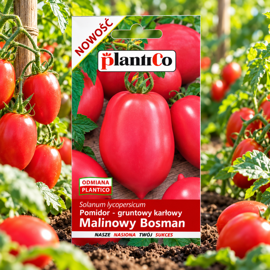 Pomidor malinowy Bosman 0,5g – nasiona karłowego pomidora malinowego do gruntu i na przetwory