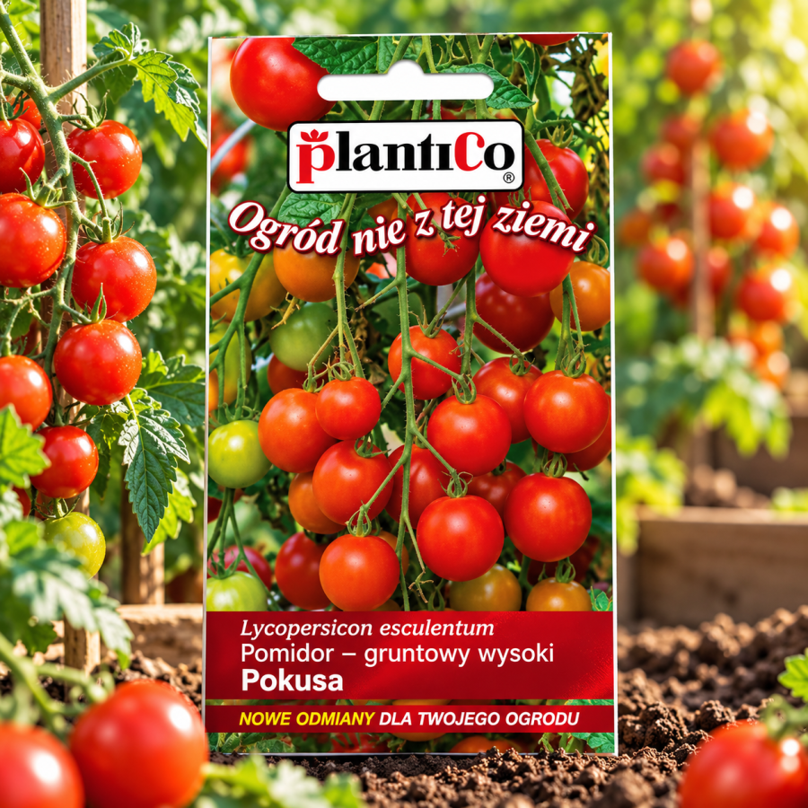 Pomidor wysoki Pokusa 0,5g – nasiona wysokiego pomidora koktajlowego cherry o słodkich owocach