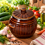 Beczka ceramiczna 1L z pokrywką Krystynka