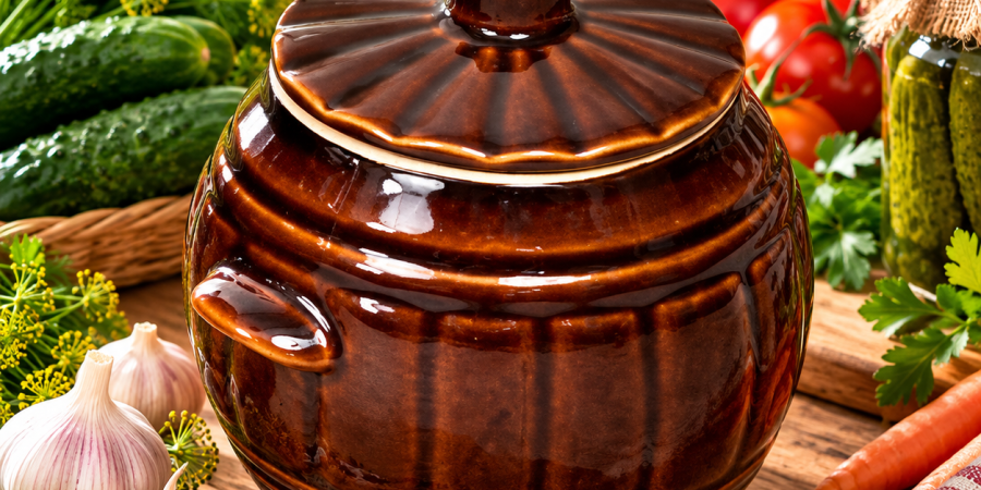 Beczka ceramiczna 1L z pokrywką Krystynka
