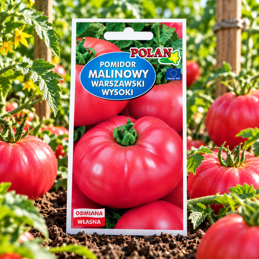 Pomidor malinowy Warszawski 10 g – nasiona wczesnego, wysokiego i plennego pomidora malinowego