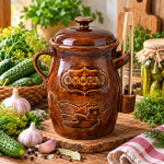 Kamionka 3,5 l beczka do kiszenia ze szczypcami